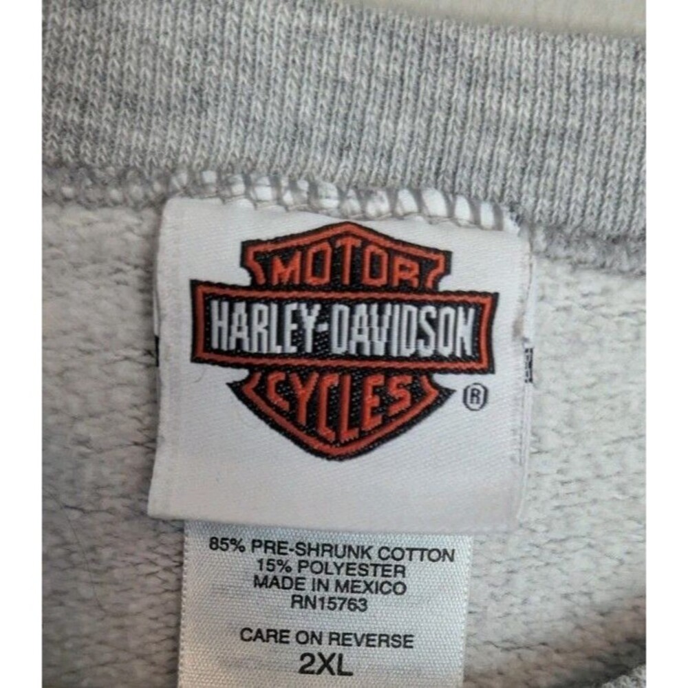 Y2K Harley Davidson Gray Sweatshirt Mens Pullover Size 2XL Xenia, OH Buckminn's - Picture 5 of 8